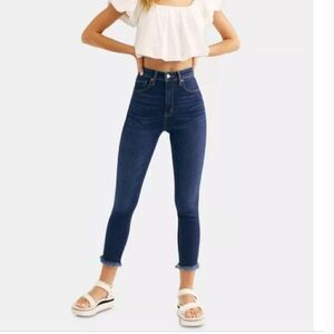 NWT Free People High Waist Raw Hem Skinny Jeans